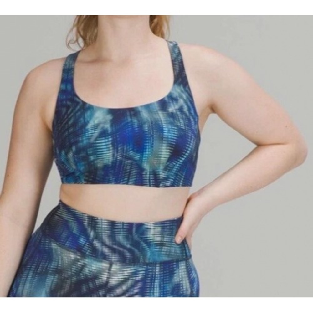 Lululemon Wunder Train Bra Medium Support Shapeshifter Flux Blue Multi size 2